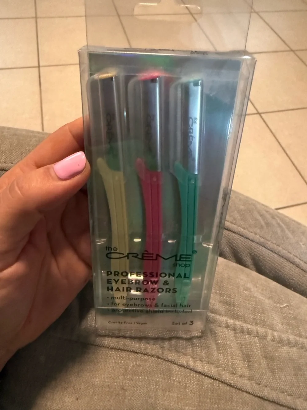The Crème Shop Professional Eyebrow & Hair Razors - Pastel Yellow, Pink & Mint
